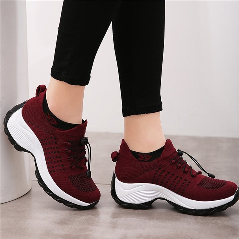 Damen Orthopädische Memory-Foam Schnürsenkel Plateau-Sneaker
