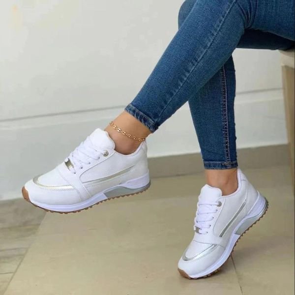 Damen Orthopädische Memory-Foam Sneaker - Wit