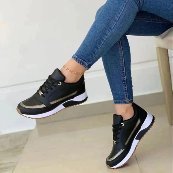 Damen Orthopädische Memory-Foam Sneaker - Zwart