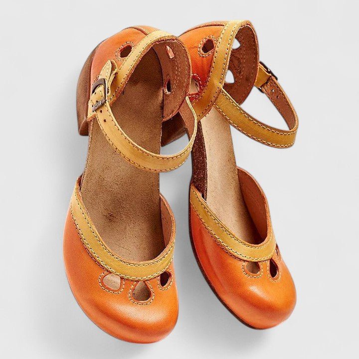 Damen Orthopädische Pumps Mary Jane Riemchen Komfort - Orange