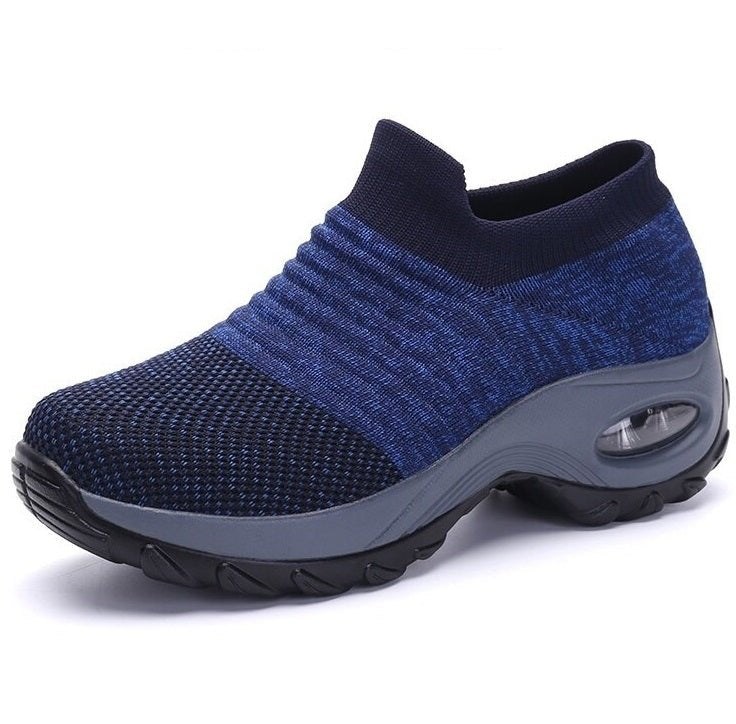 Damen Orthopädische Slip-On Sneaker Luftpolster - Blue (Gray Sole)