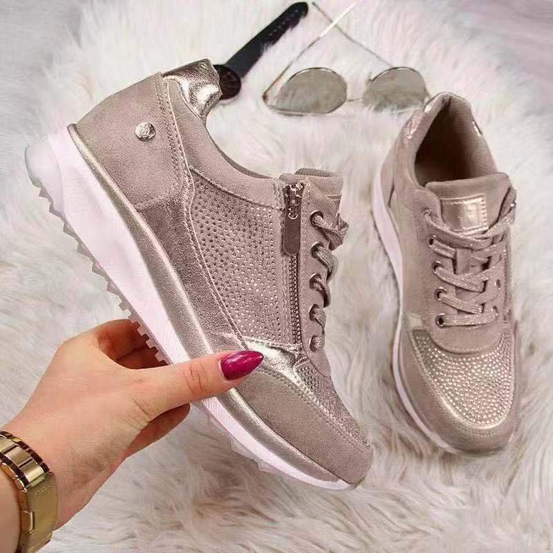 Damen Orthopädische Sneakers Reißverschluss Komfort
