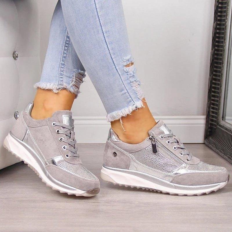 Damen Orthopädische Sneakers Reißverschluss Komfort