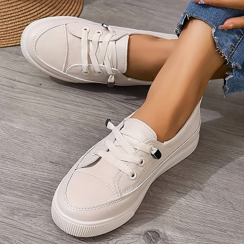 Damen Orthopädische Sneakers Weiß Komfort Atmungsaktiv - Beige