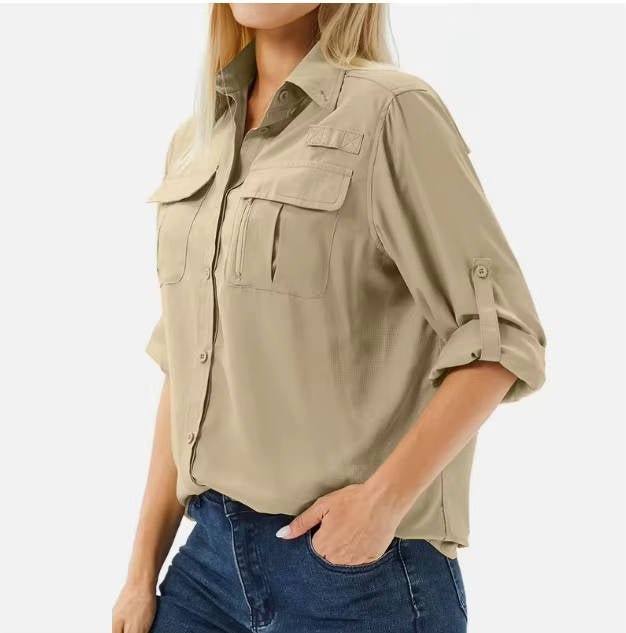 Damen Outdoor Hemd UVP 50 Langarm Wanderhemd