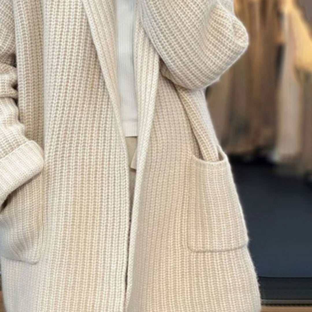 Damen Oversize Strick-Cardigan mit Taschen Einheitsgröße