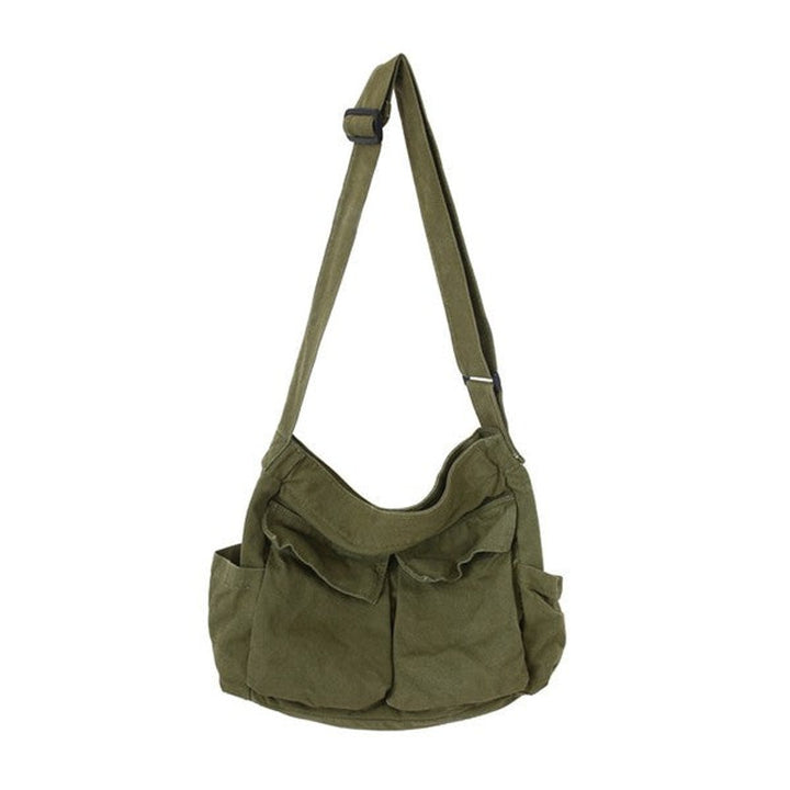 Damen Oversized Canvas Tote Bag Messenger Umhängetasche