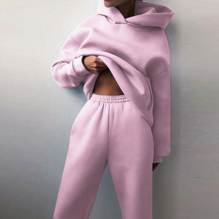 Damen Oversized Hoodie und Jogginghose-Set Streetstyle Trainingsanzug - Rosa