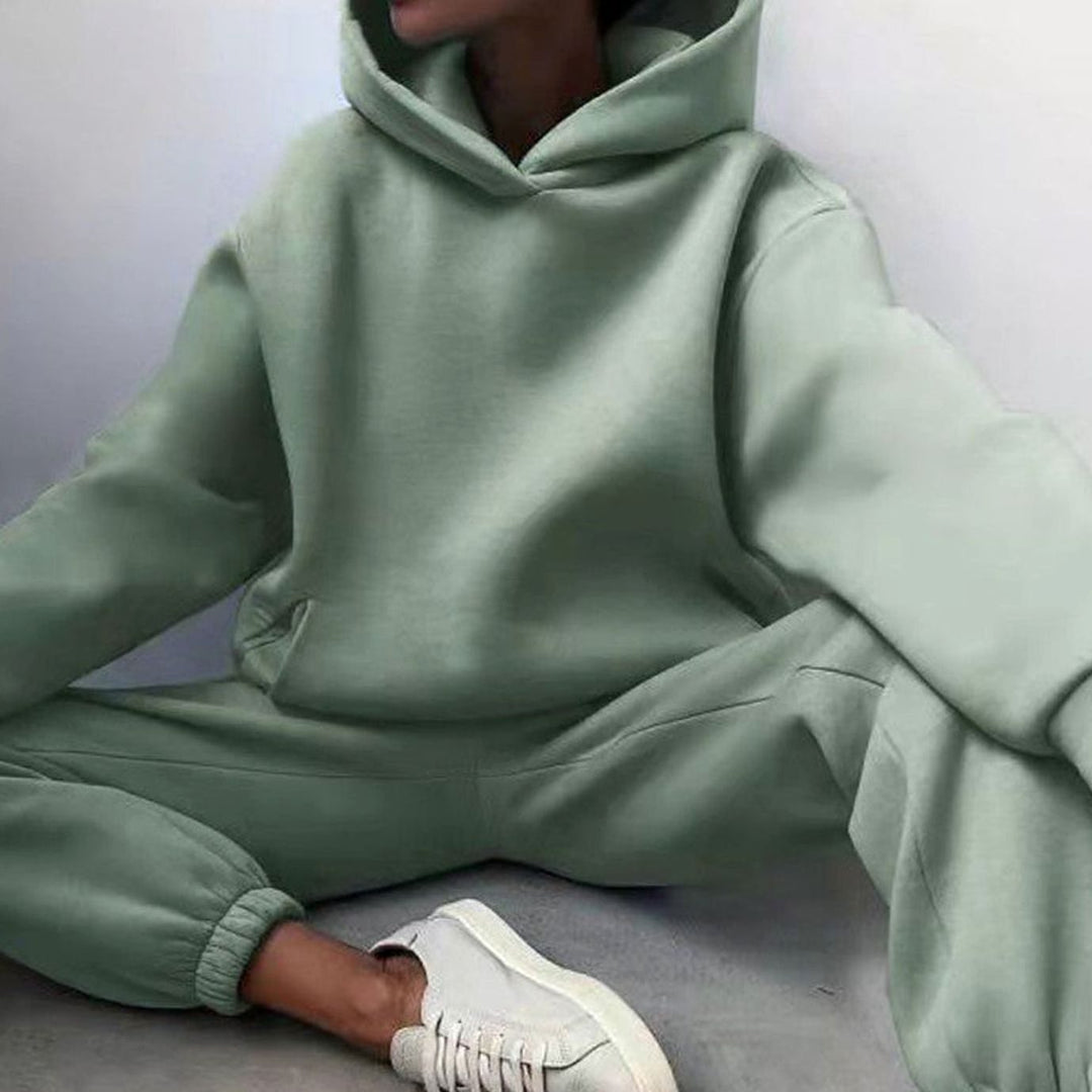 Damen Oversized Hoodie und Jogginghose-Set Streetstyle Trainingsanzug - Grün