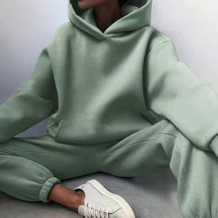 Damen Oversized Hoodie und Jogginghose-Set Streetstyle Trainingsanzug - Grün