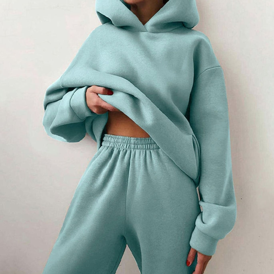 Damen Oversized Hoodie und Jogginghose-Set Streetstyle Trainingsanzug - Minzblau
