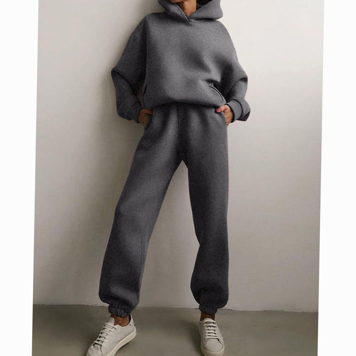 Damen Oversized Hoodie und Jogginghose-Set Streetstyle Trainingsanzug - Dunkelgrau