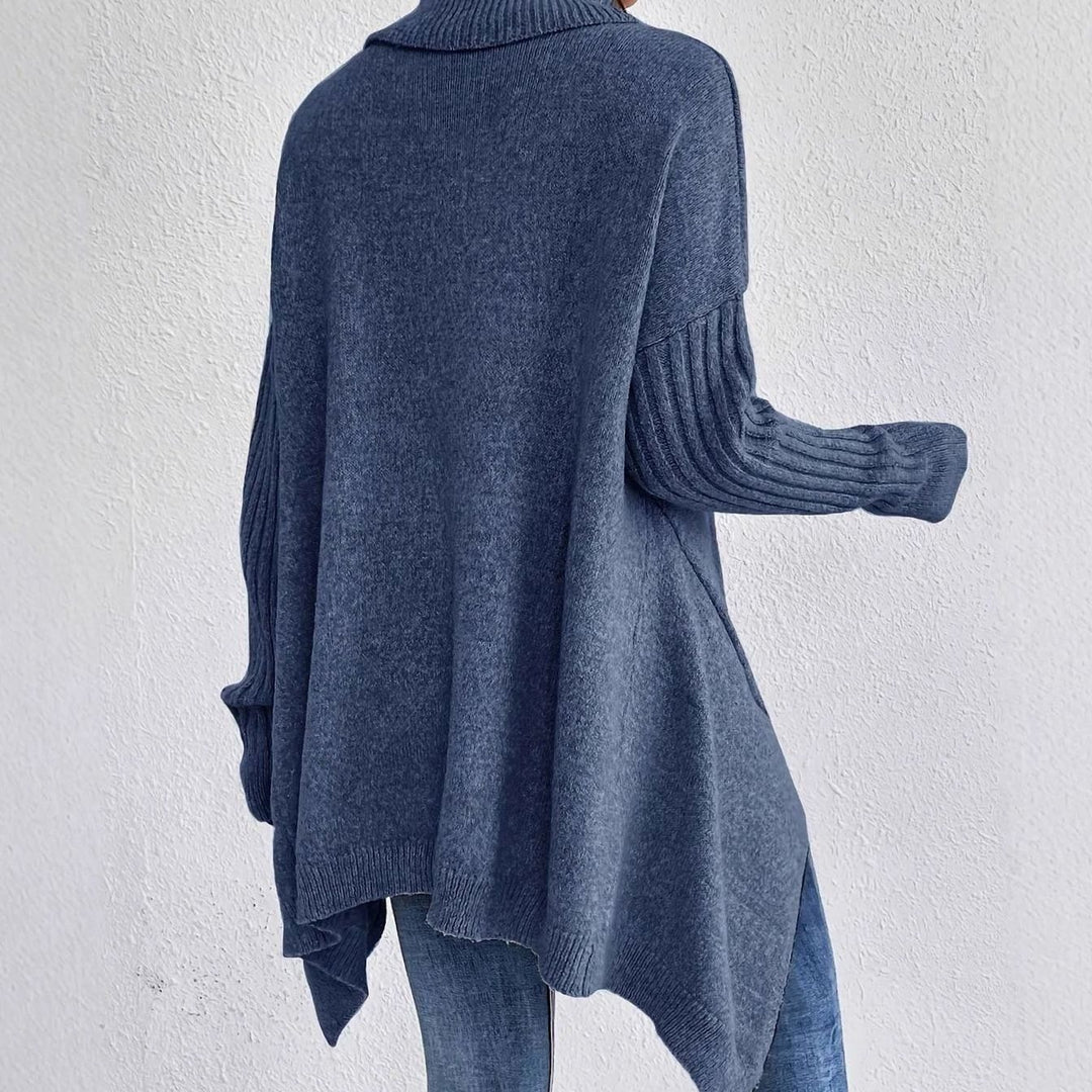 Damen Oversized Rollkragen Winterpullover mit hohem Kragen