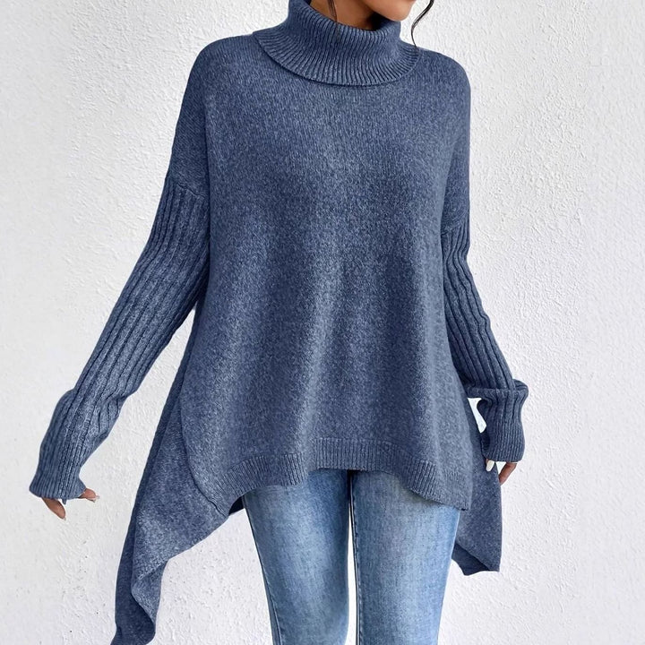 Damen Oversized Rollkragen Winterpullover mit hohem Kragen