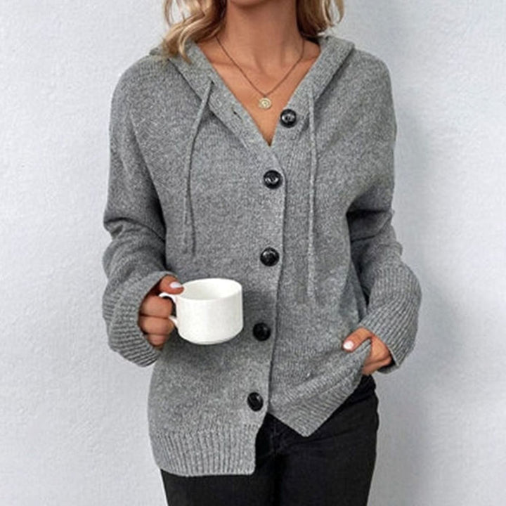 Damen Oversized Strickjacke mit Knopfleiste vorne