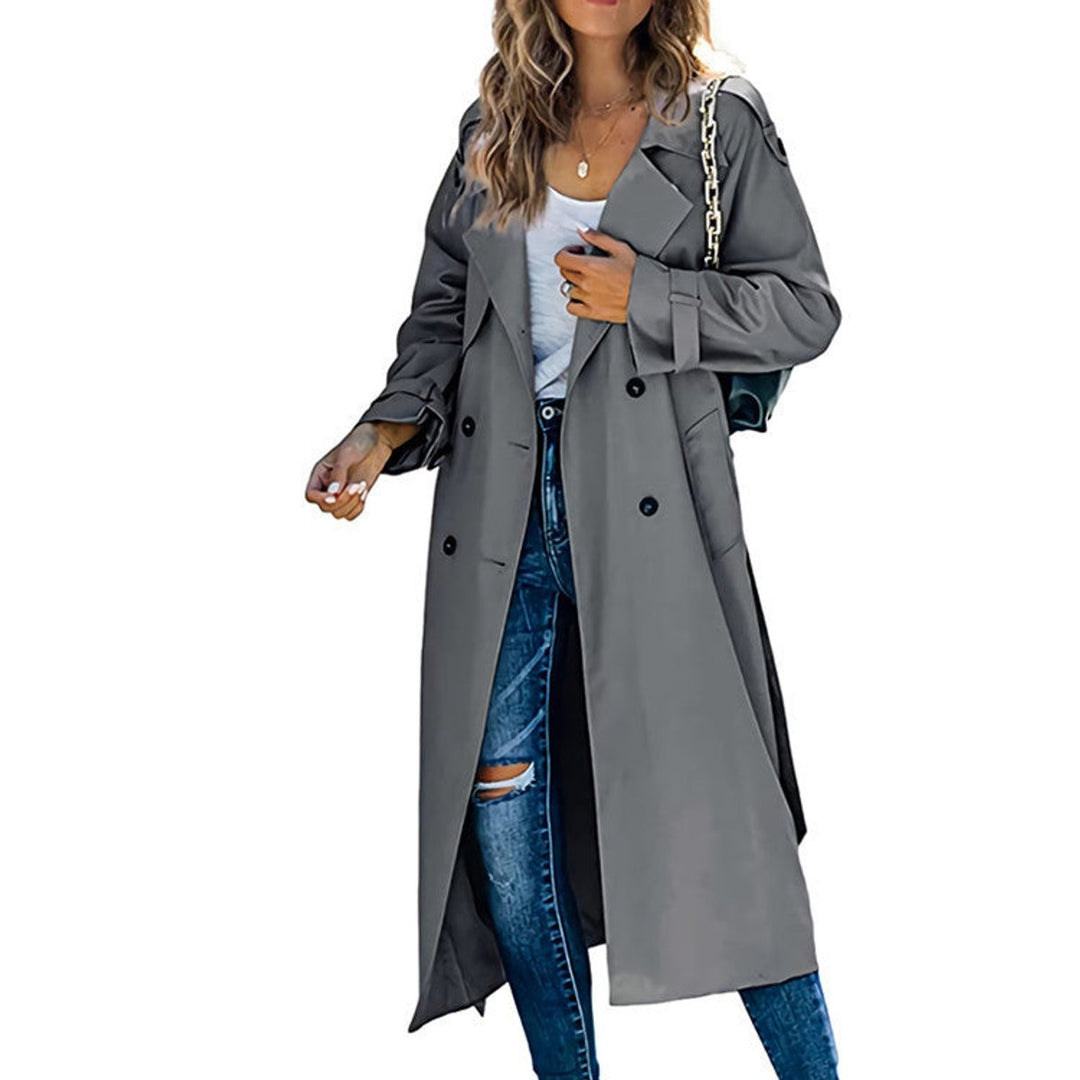 Damen Oversized Trench Coat mit Bindegürtel