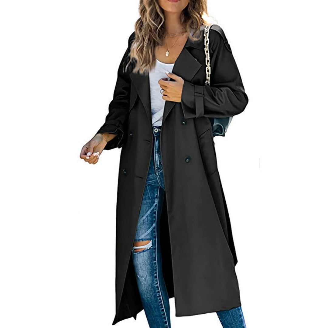 Damen Oversized Trench Coat mit Bindegürtel