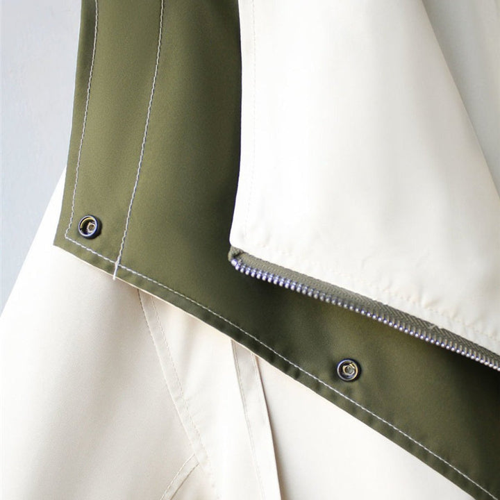 Damen Oversized Trench Coat Wasserabweisend Doppelkragen