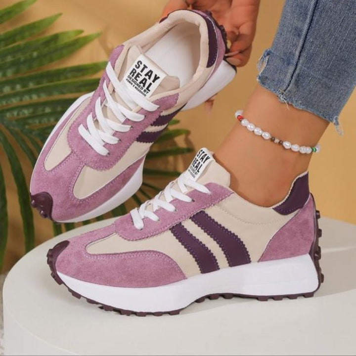 Damen Retro Platform Chunky Sneaker mit Schnürung