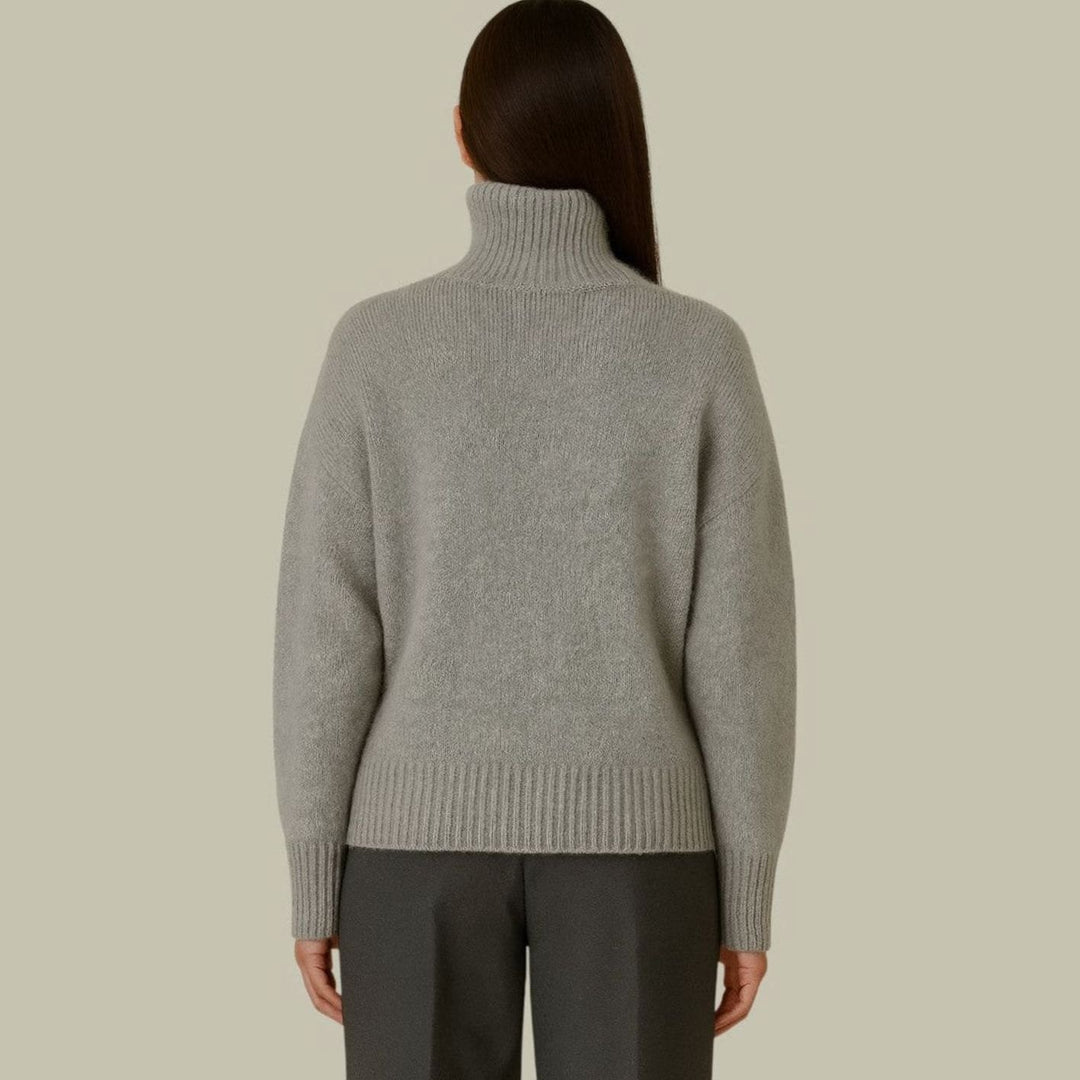 Damen Rollkragenpullover aus Merinowolle Oversized Strickpullover