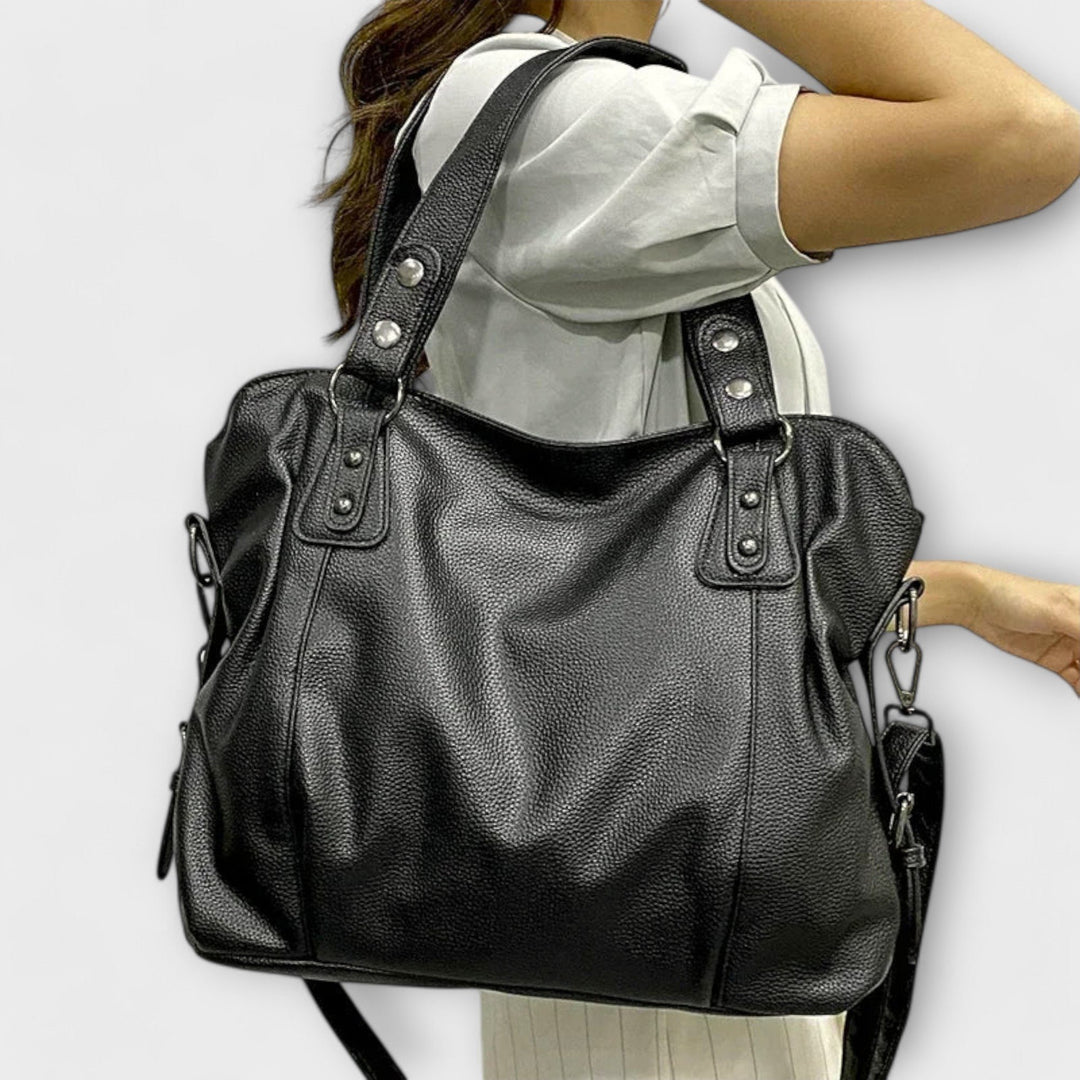 Damen Schultertasche Leder-Optik Hobo-Stil