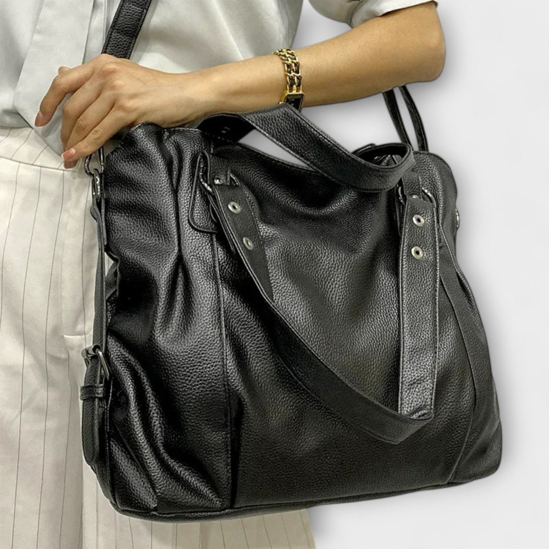 Damen Schultertasche Leder-Optik Hobo-Stil