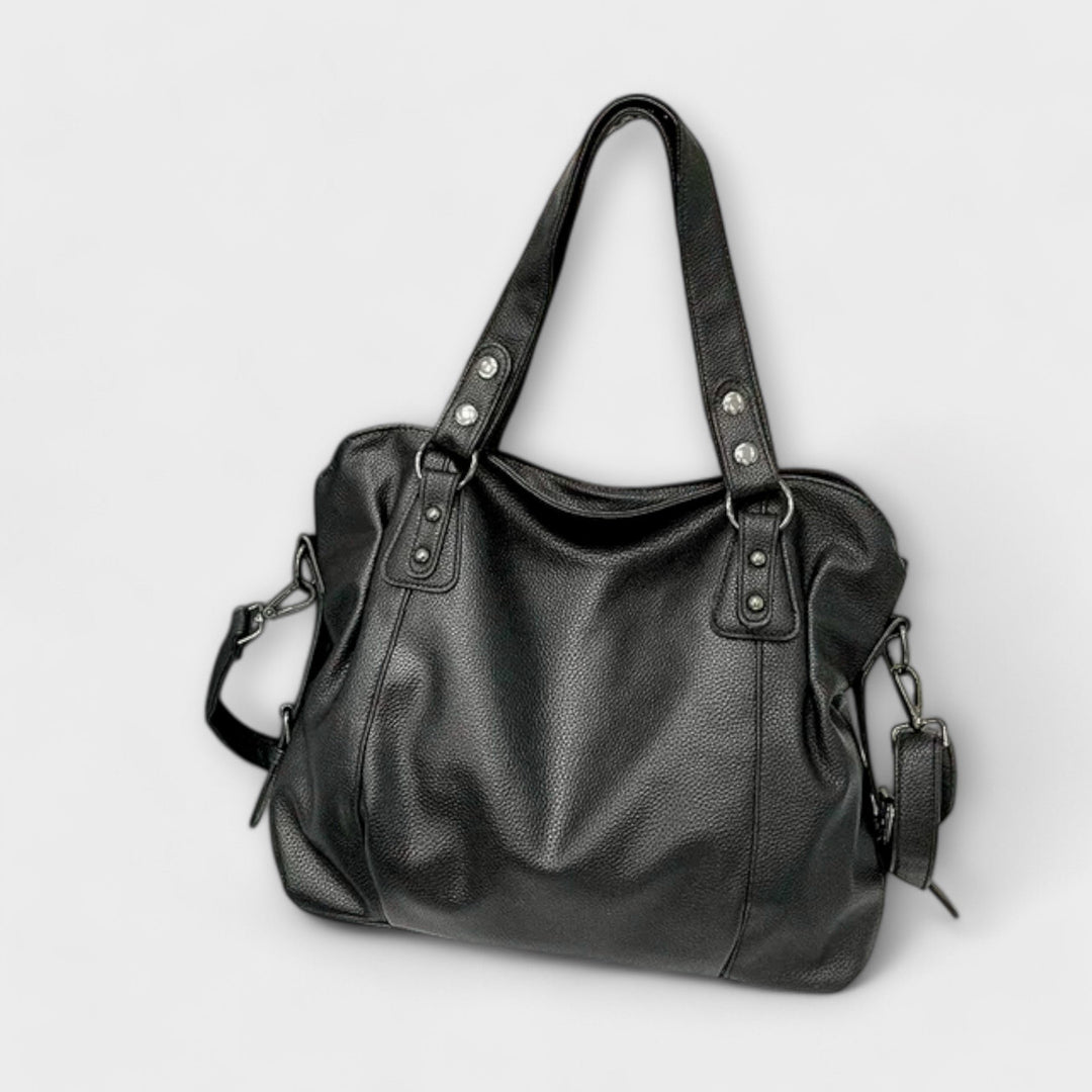 Damen Schultertasche Leder-Optik Hobo-Stil