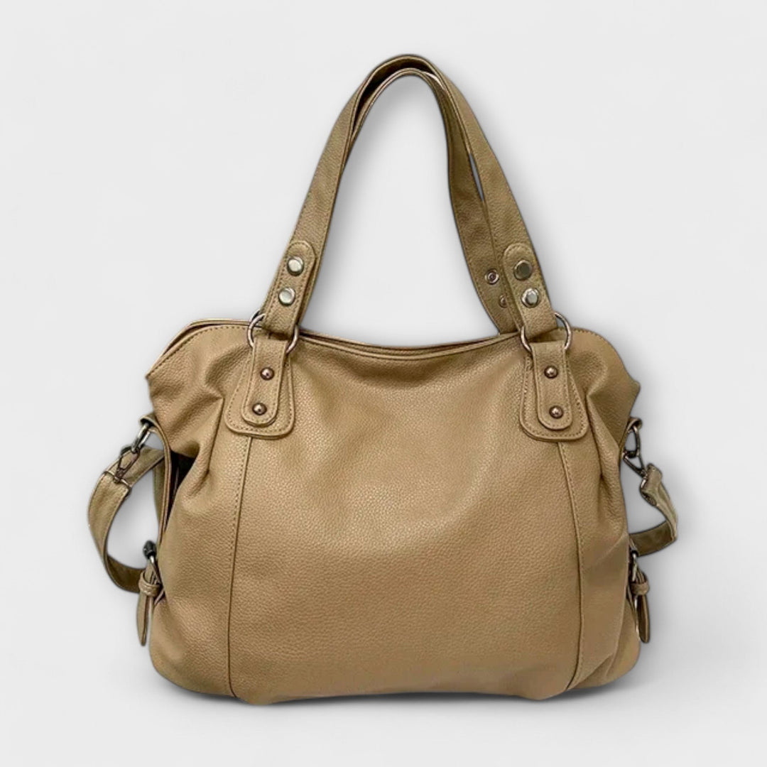 Damen Schultertasche Leder-Optik Hobo-Stil - Khaki