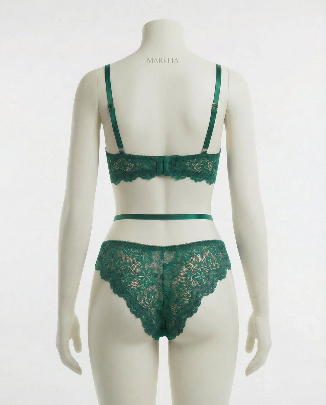 Damen Spitzen-Dessous-Set mit Büstenhalter Strapsürtel und Strümpfen