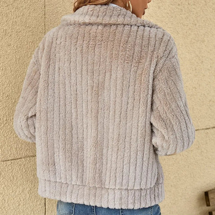 Damen Steppjacke Lässige Plüsch Reißverschluss Übergangsjacke