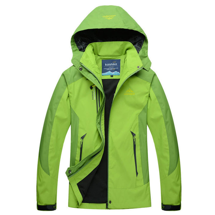 Damen Steppjacke wasserdichte Outdoorjacke mit Kapuze - Grün