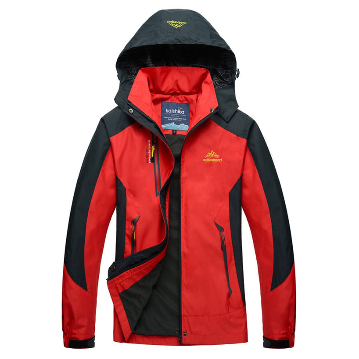 Damen Steppjacke wasserdichte Outdoorjacke mit Kapuze - Rot