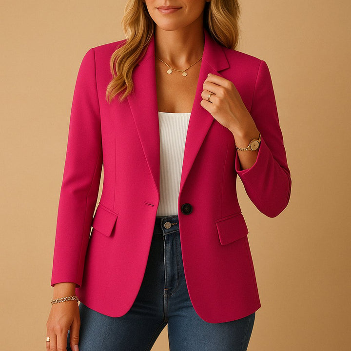 Damen Stretch-Blazer Einreihig Tailliert - Pink