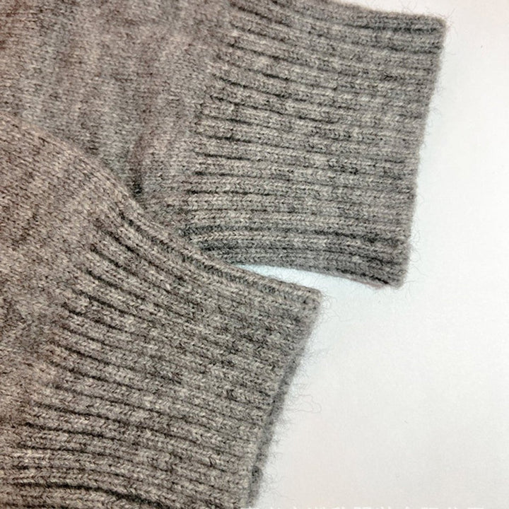 Damen Strickjacke mit Kapuze Langarm Schriftzug Muster