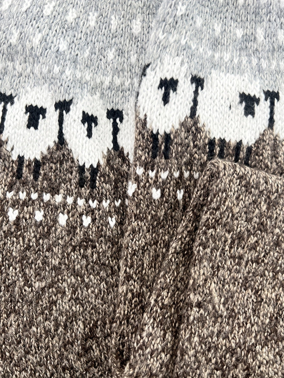 Damen Strickpullover Jacquard-Schafmuster Winterpullover