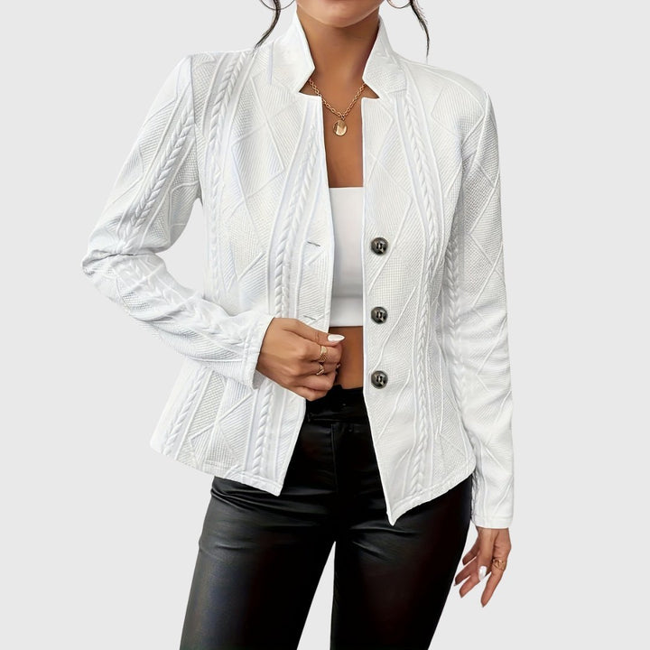 Damen Strukturierter Taillierter Blazer mit Knopfleiste