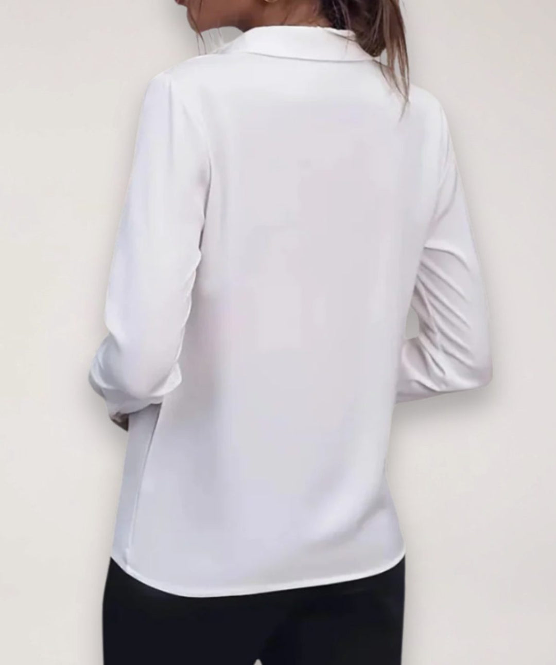 Damen Taillierte Langarm-Bluse mit Knopfleiste für das Büro