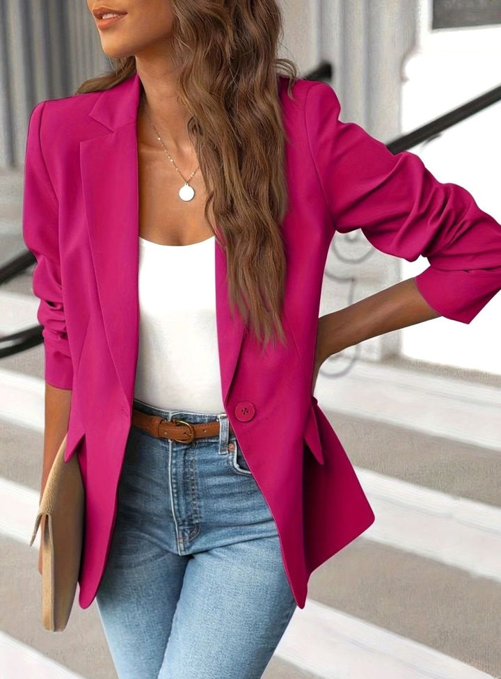 Damen Taillierter Einknopf-Blazer für Freizeitlook - Rosa