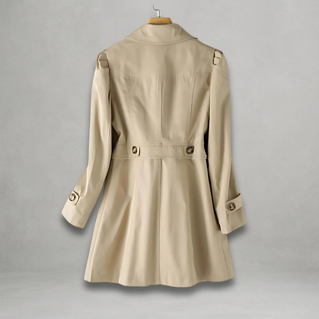 Damen Trenchcoat klassischer Schnitt Knopfleiste Umlegekragen