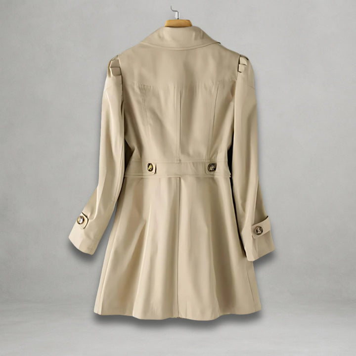 Damen Trenchcoat klassischer Schnitt Knopfleiste Umlegekragen