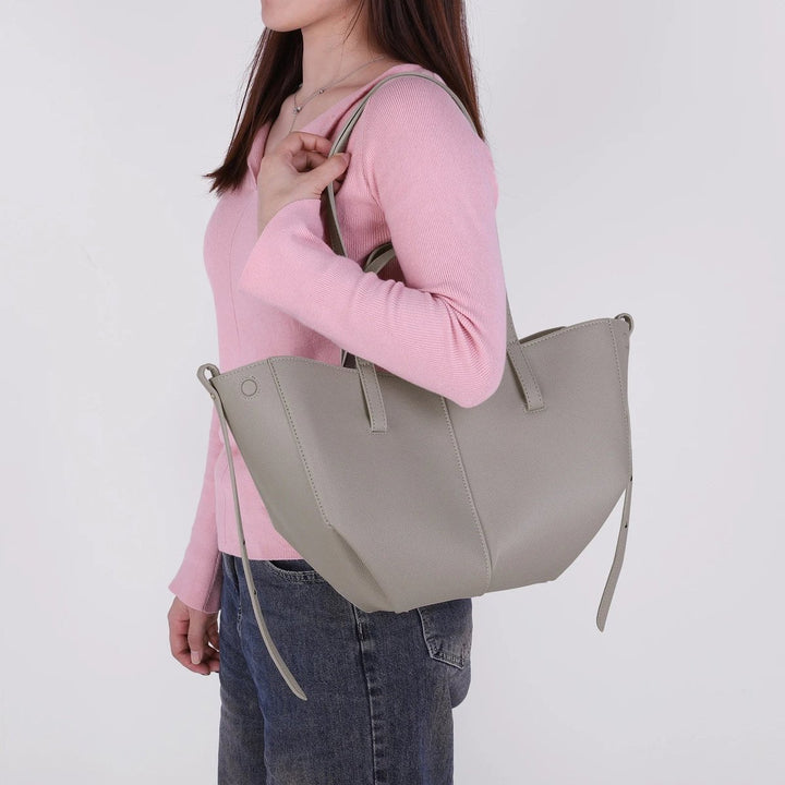 Damen Vintage Kunstleder Tote Bag Große Schultertasche
