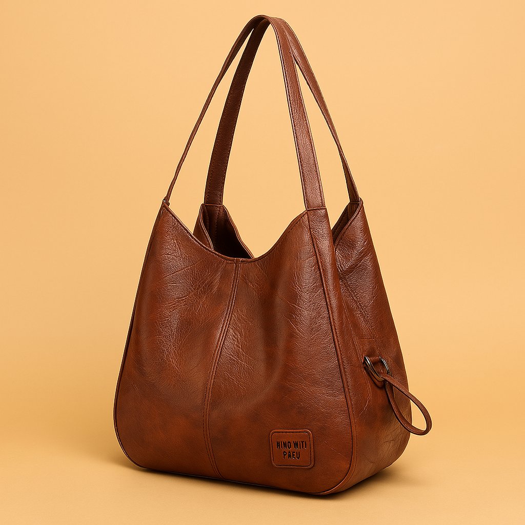 Damen Vintage Leder Schultertasche Hobo Handtasche - Brown