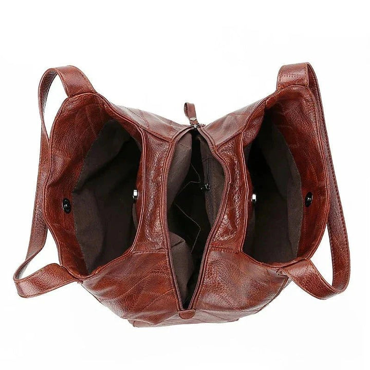 Damen Vintage Leder Schultertasche Hobo Handtasche