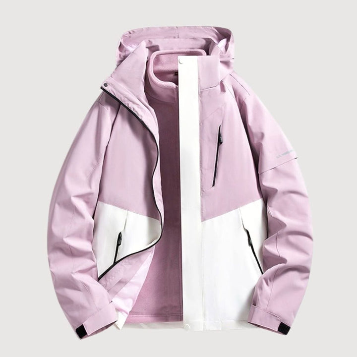 Damen Wasserdichte Kapuzen Windbreaker Jacke für Outdoor - Helllila