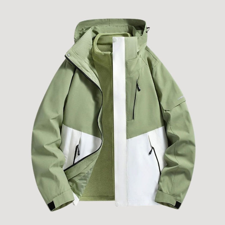 Damen Wasserdichte Kapuzen Windbreaker Jacke für Outdoor - Grün
