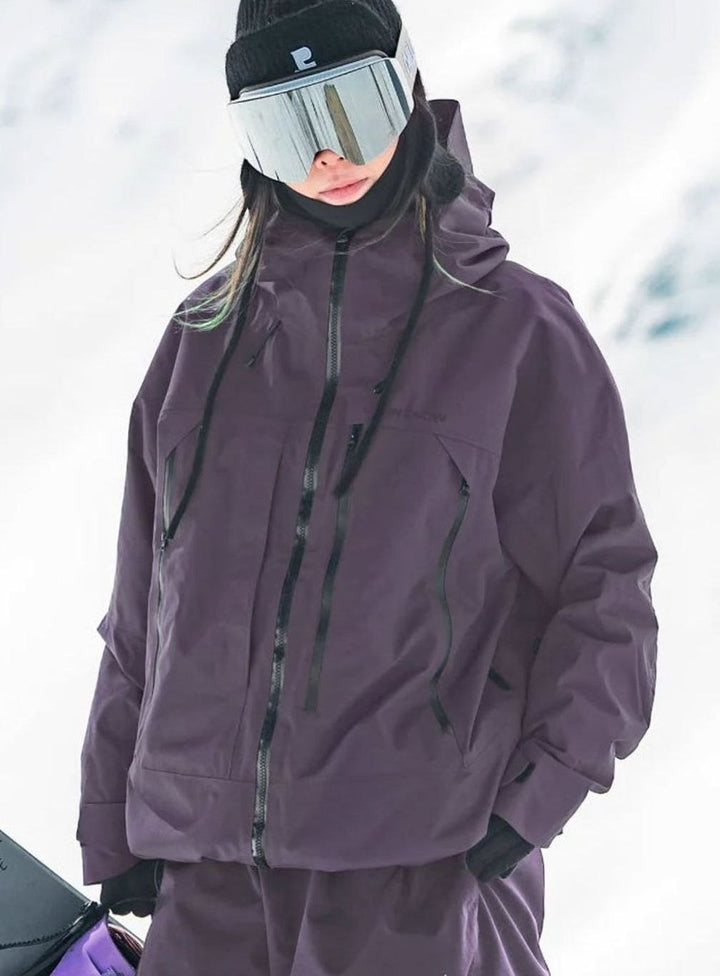Damen Wasserdichte Ski-Jacke Winddichte Schneejacke mit Kapuze