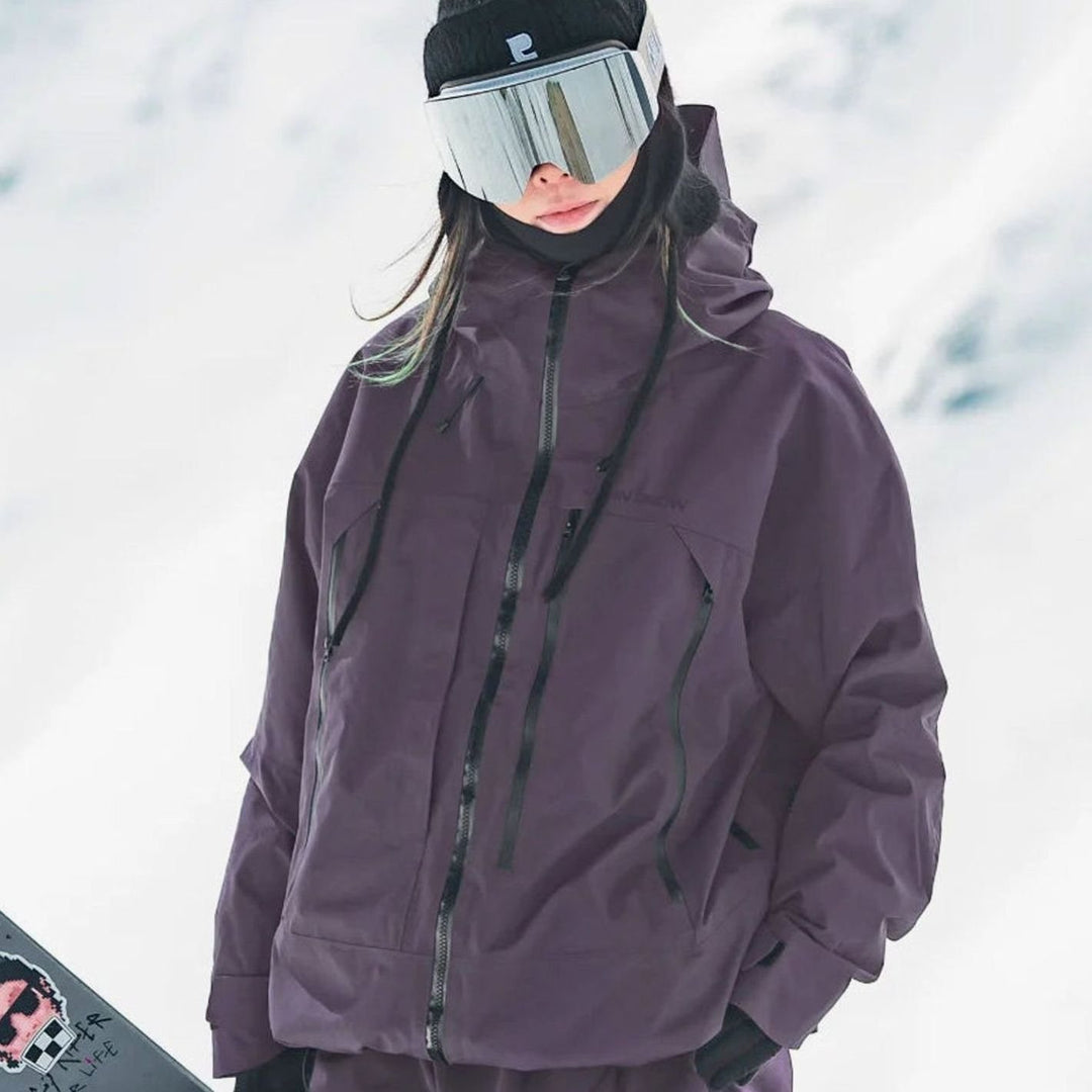 Damen Wasserdichte Ski-Jacke Winddichte Schneejacke mit Kapuze - Farbe 5
