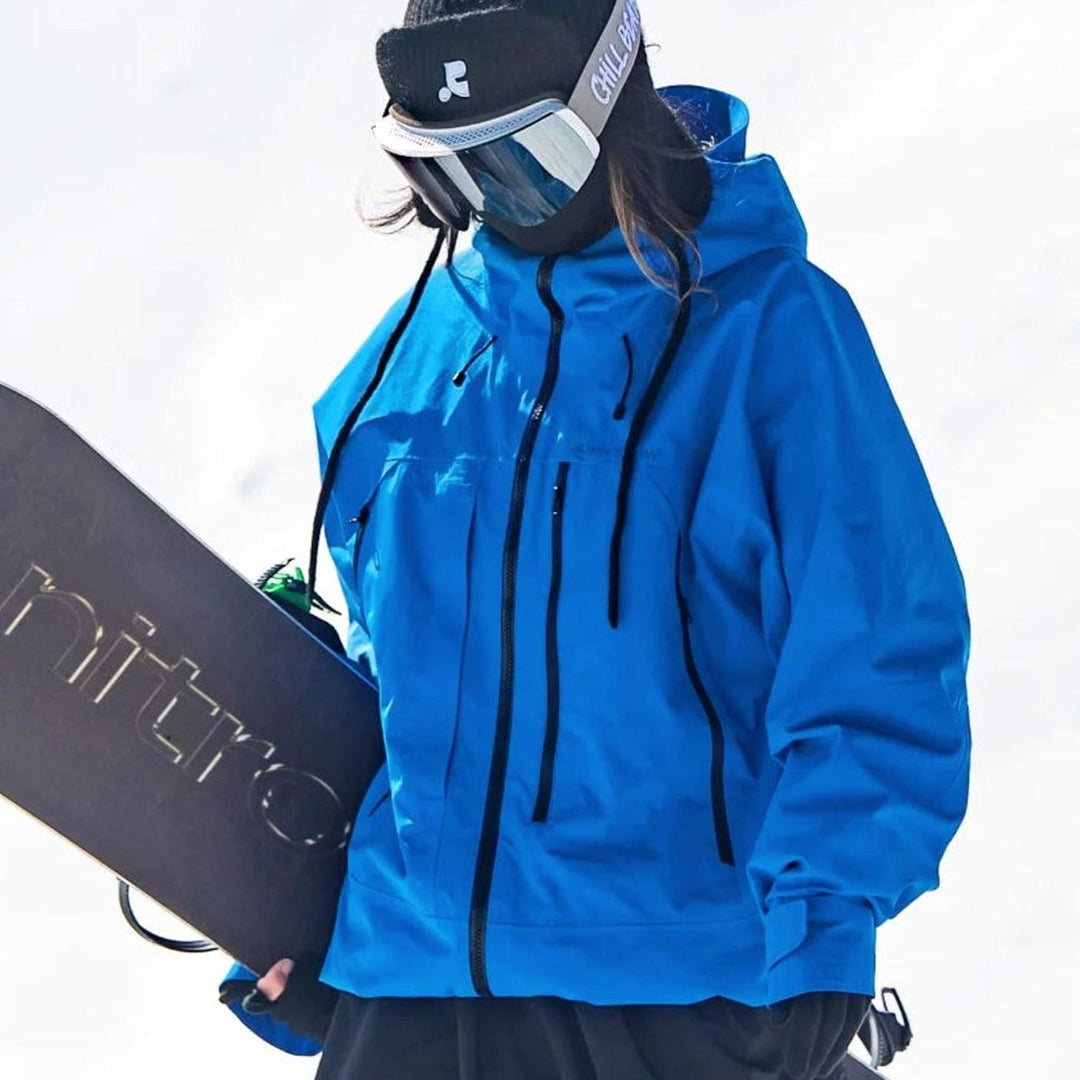 Damen Wasserdichte Ski-Jacke Winddichte Schneejacke mit Kapuze