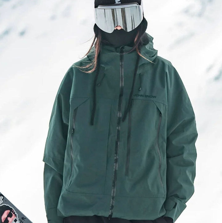 Damen Wasserdichte Ski-Jacke Winddichte Schneejacke mit Kapuze