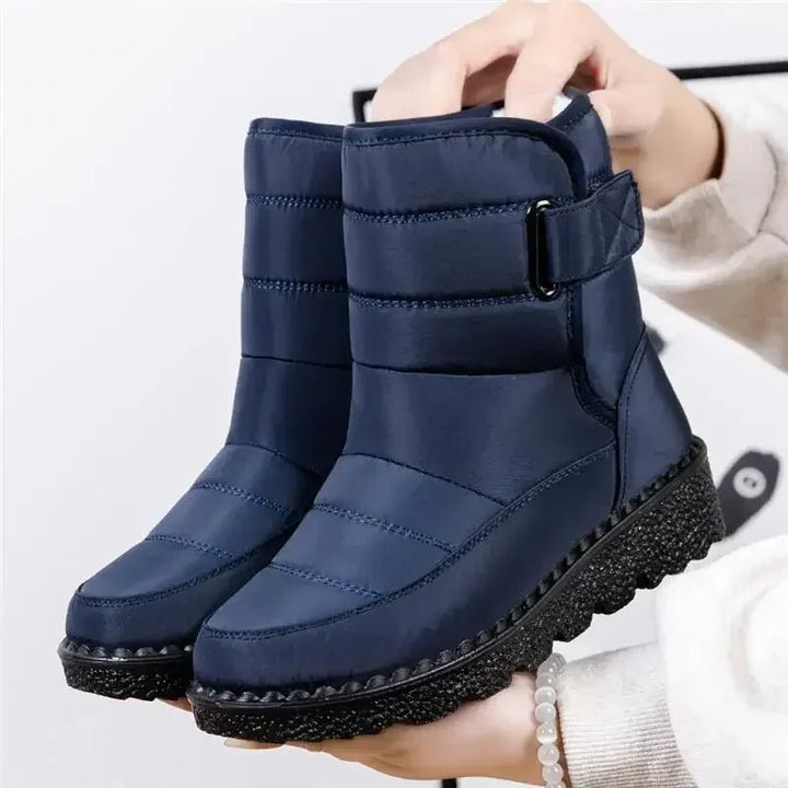 Damen Waterproof Boots Winterstiefel Gefüttert - Blue